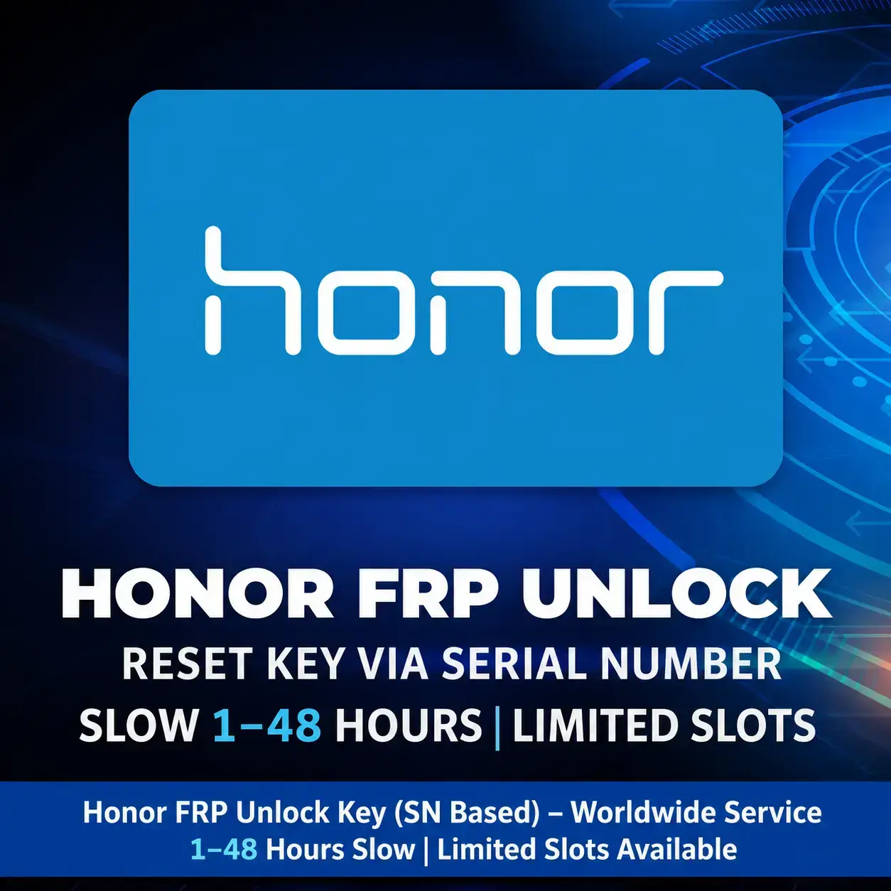 HONOR FRP UNLOCK CODE BY IMEI OR SN.-24/7 ✨